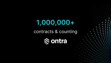 A featured graphic with the text "1,000,000+ contracts & counting" and the Ontra logo.