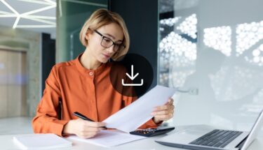 Woman reviewing a document