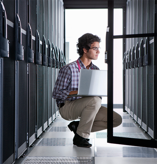 An IT professional working in an IT environment