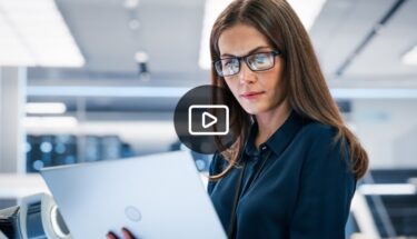 Woman looking at tablet screen