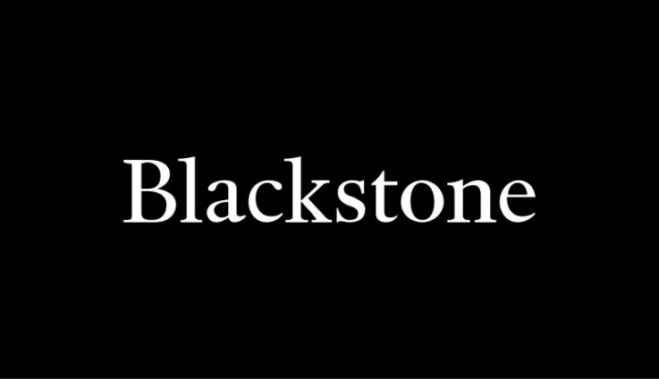 Blackstone logo with white text and black background
