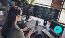 Woman coding on a computer