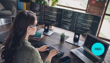 Woman coding on a computer