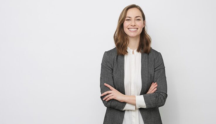 A woman crossing her arms