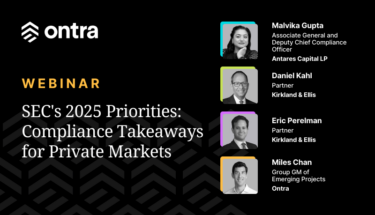 Ontra's SEC's 2025 Priorities: Compliance Takeaways for Private Markets image with speaker headshots